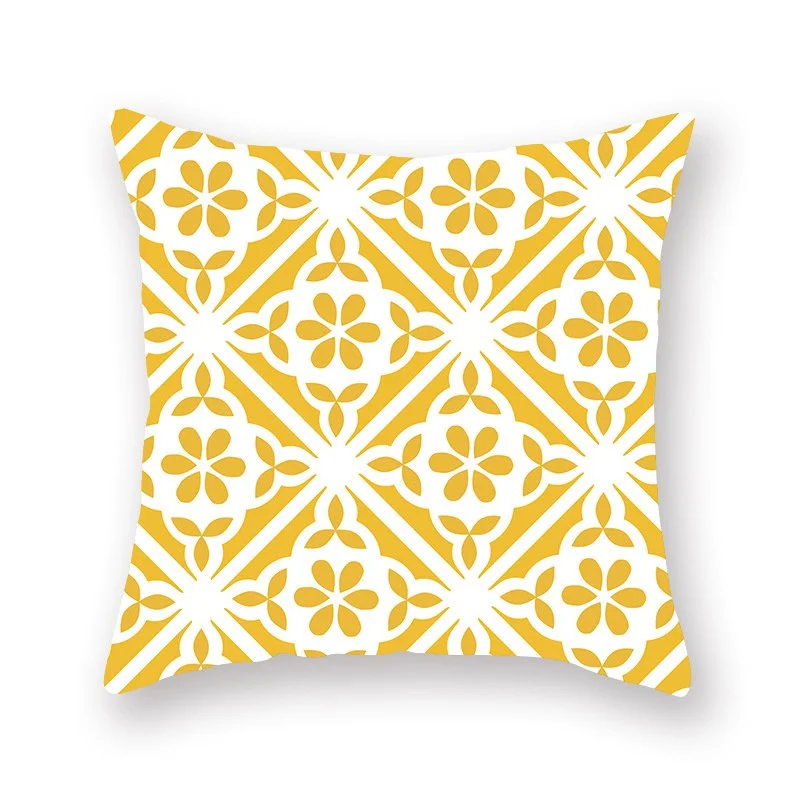 Nordic Yellow Geometric Pillowcase