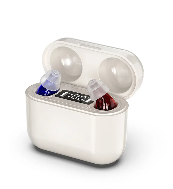 Customizable rechargeable digital hearing aid with noise reduction technology