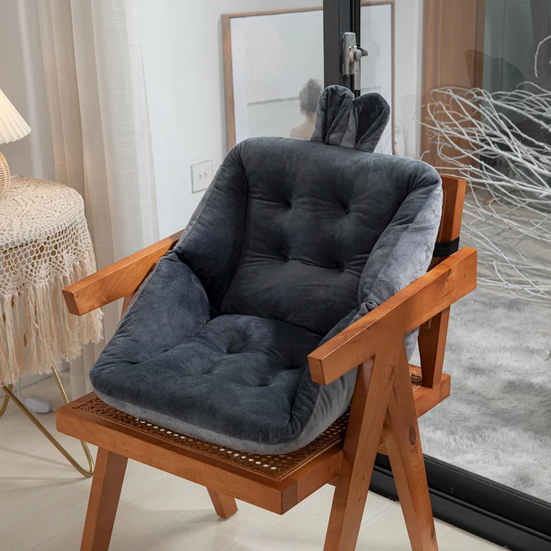 Thickened Plush Office Chair Cushion with Solid Color Modern Design, Comfortable Seat Pad for Long Sitting