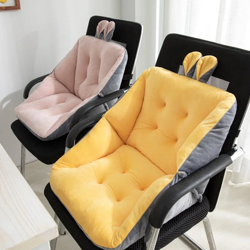Thickened Plush Office Chair Cushion with Solid Color Modern Design, Comfortable Seat Pad for Long Sitting