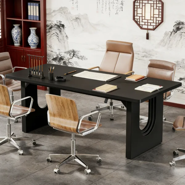71-inch executive office desk with sleek wooden double pedestal, spacious tabletop