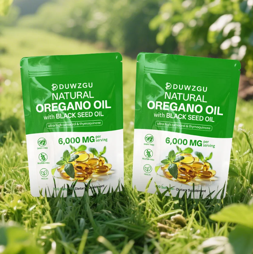 Black Seed Oregano Oil Softgels - 6000mg Capsules for Immune Support