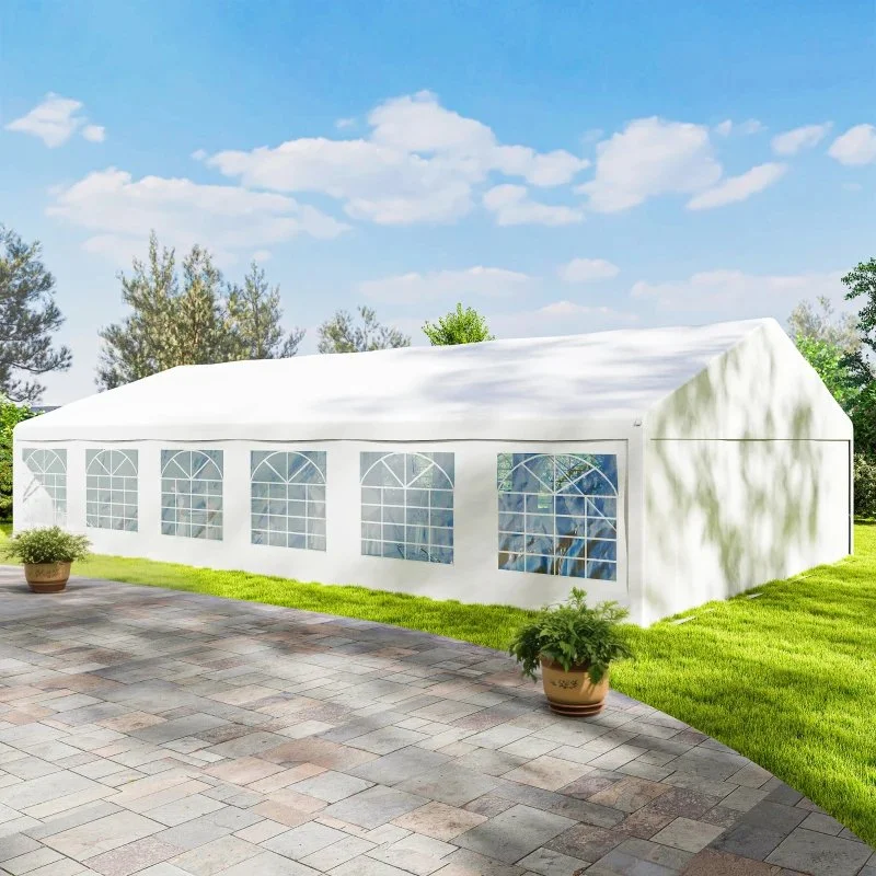 Outsunny 23' X 39' Large Outdoor Carport Canopy Party Tent with Removable Protective Sidewalls & Windows, White Multiple Packages