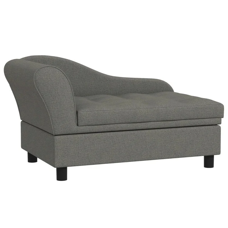 Pawhut Pet Sofa Dog Sofa for Small Dogs with Storage, Gray