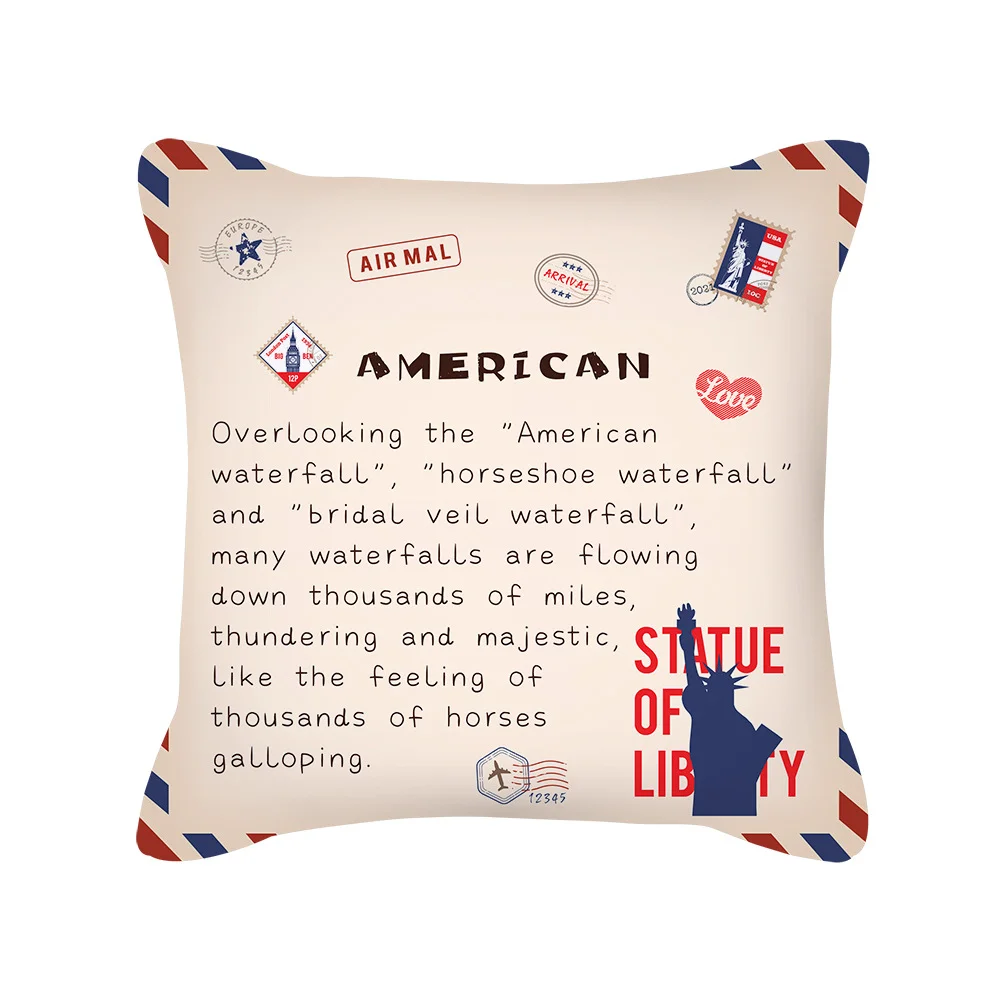 Peach Skin Nordic Simple Envelope Letter Printing Pillowcase