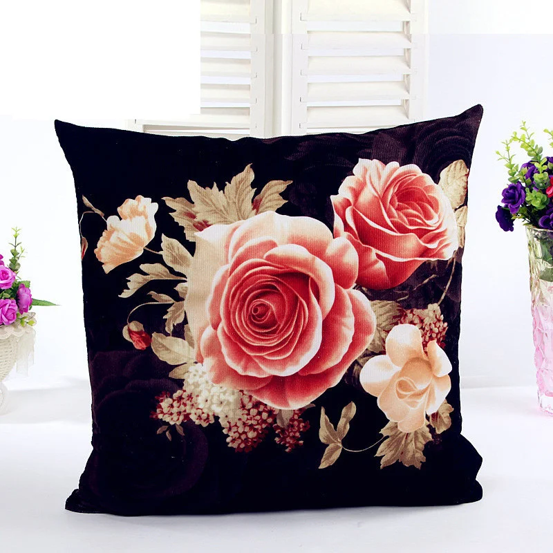 Peony Printing and Dyeing Classic Throw Pillow Cushion Cover