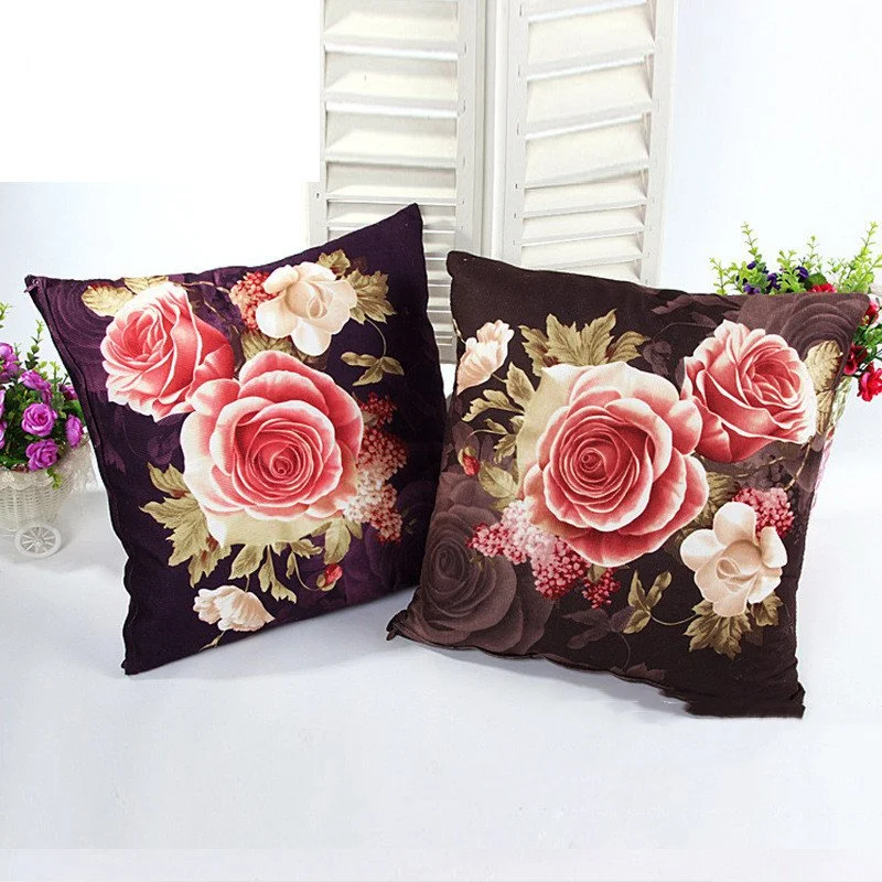 Peony Printing and Dyeing Classic Throw Pillow Cushion Cover