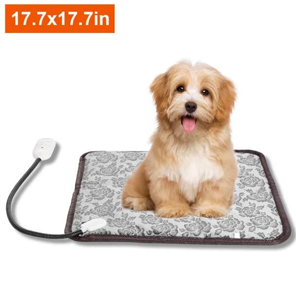 Pet Heating Pad, Waterproof Adjustable Warm Blanket, with Anti Bite Steel Rope Box