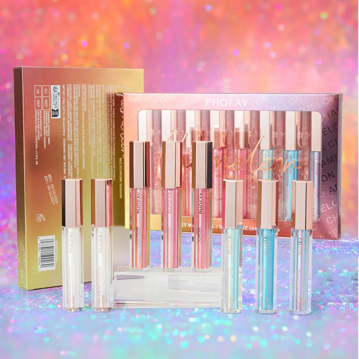 Multichrome Chameleon Eyeshadow Palette – 8 Long‑lasting Waterproof Shades