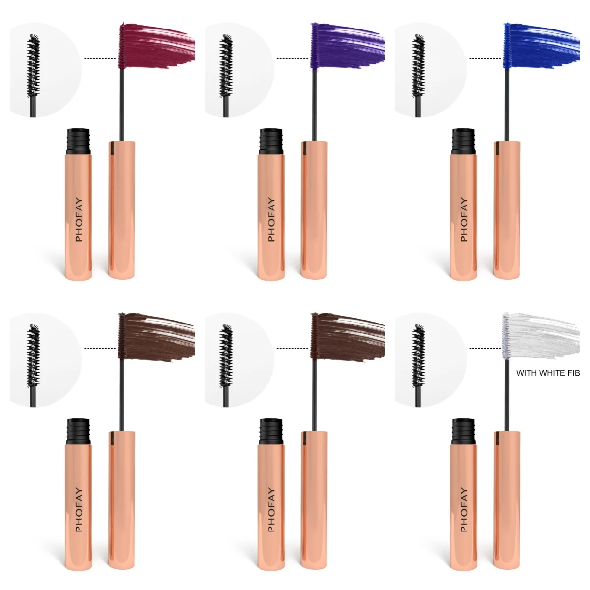 Colorful Waterproof Mascara for Lengthening and Volumizing Lashes