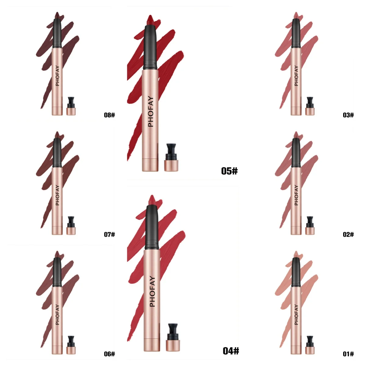 Phophay Matte Lip Liner Pen - Silky Smooth Matte Finish for Outlining and Shading