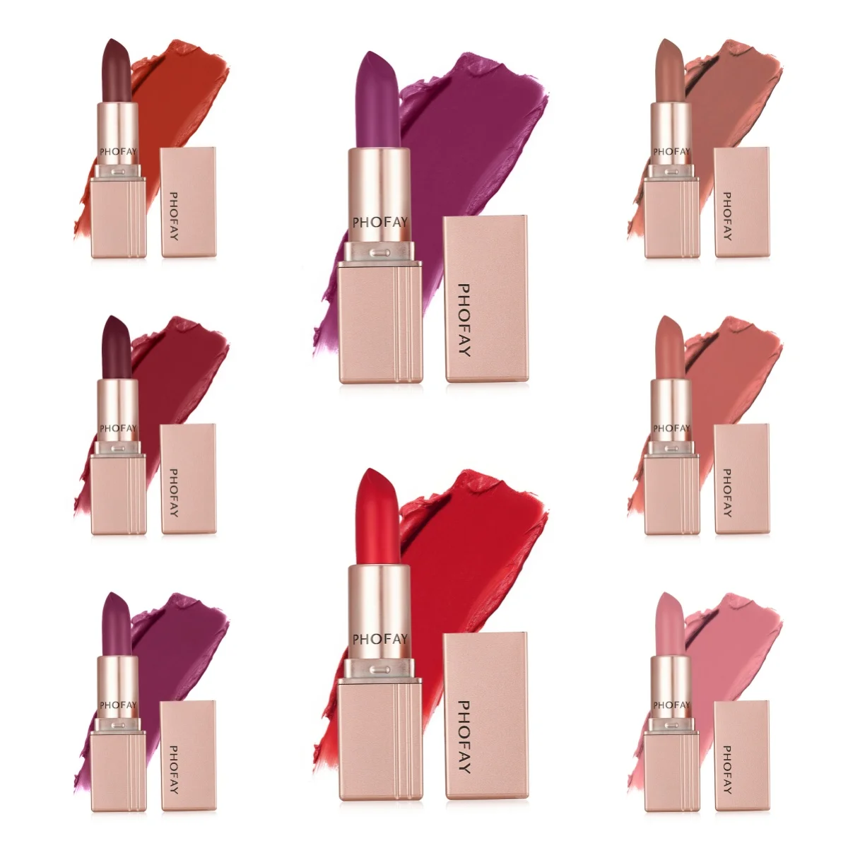 Matte Lipstick with Long‑lasting Waterproof Formula, 3.5g