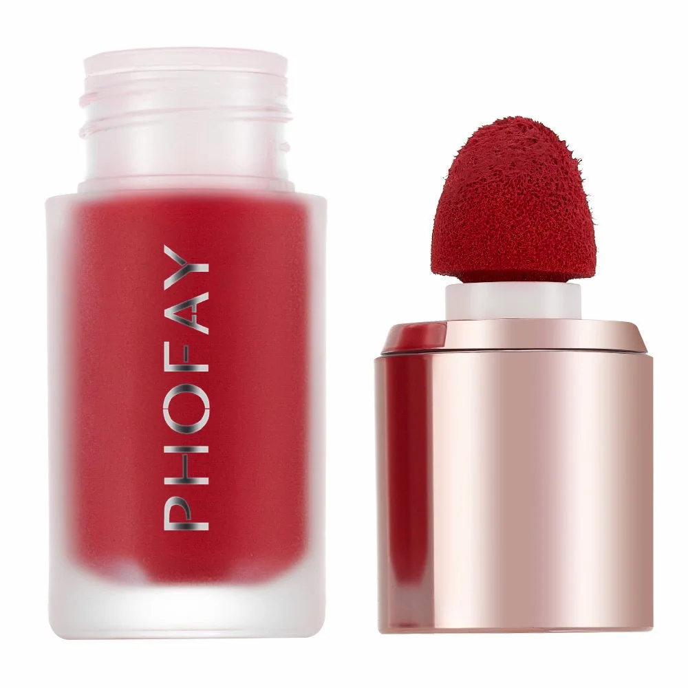 Mousse Liquid Blush – Matte, Long‑lasting 4.8 ml Creamy Cheek Color with Sponge Applicator