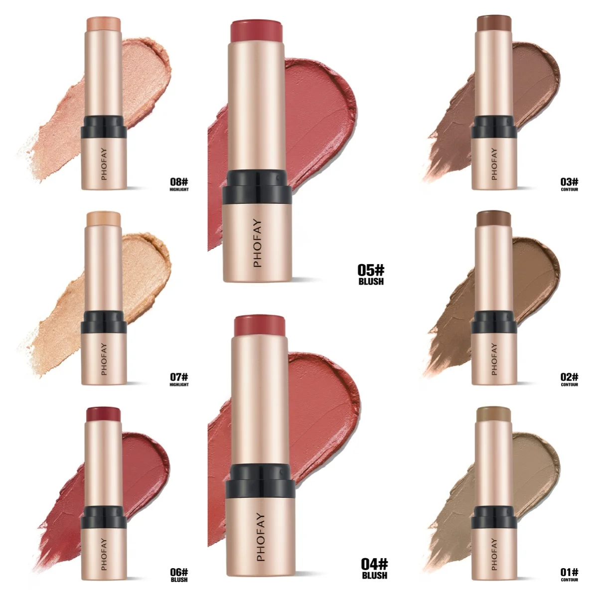 PHOFAY contouring stick for cheekbones and jawline – smooth, weightless makeup tool