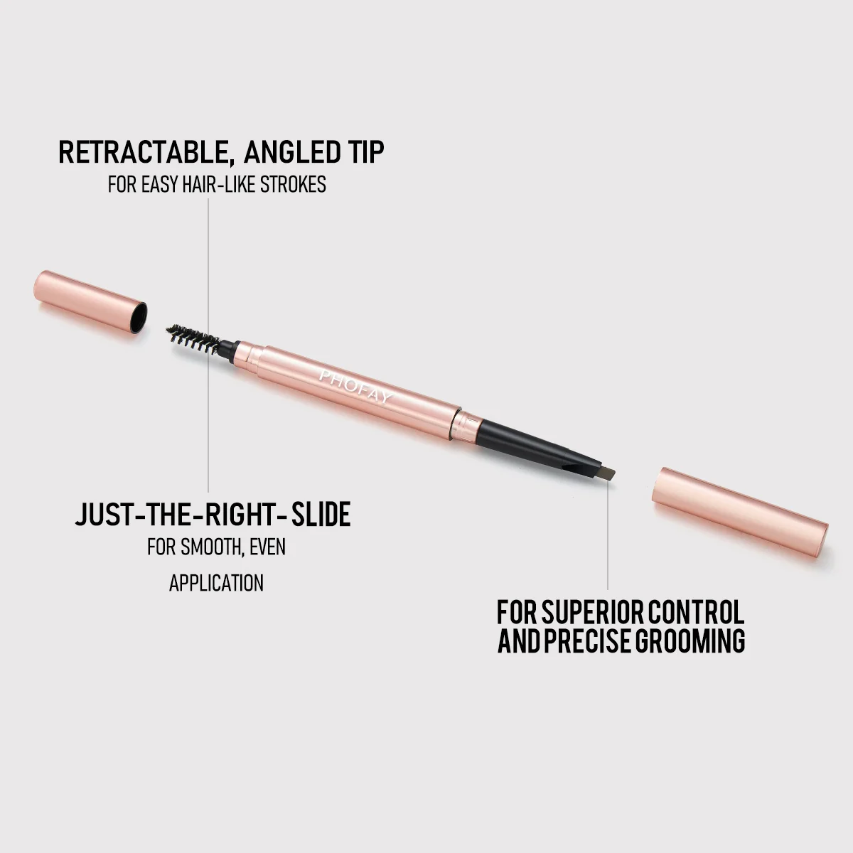 Triangular Eyebrow Pencil – waterproof, easy‑apply makeup pencil with spoolie tip
