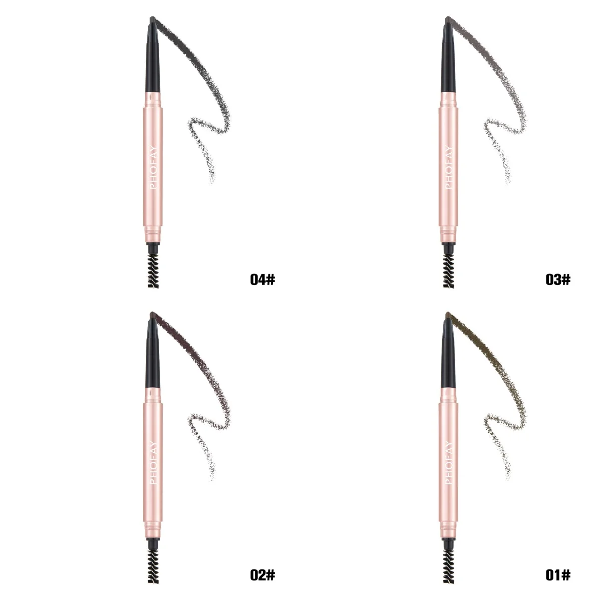 Triangular Eyebrow Pencil – waterproof, easy‑apply makeup pencil with spoolie tip