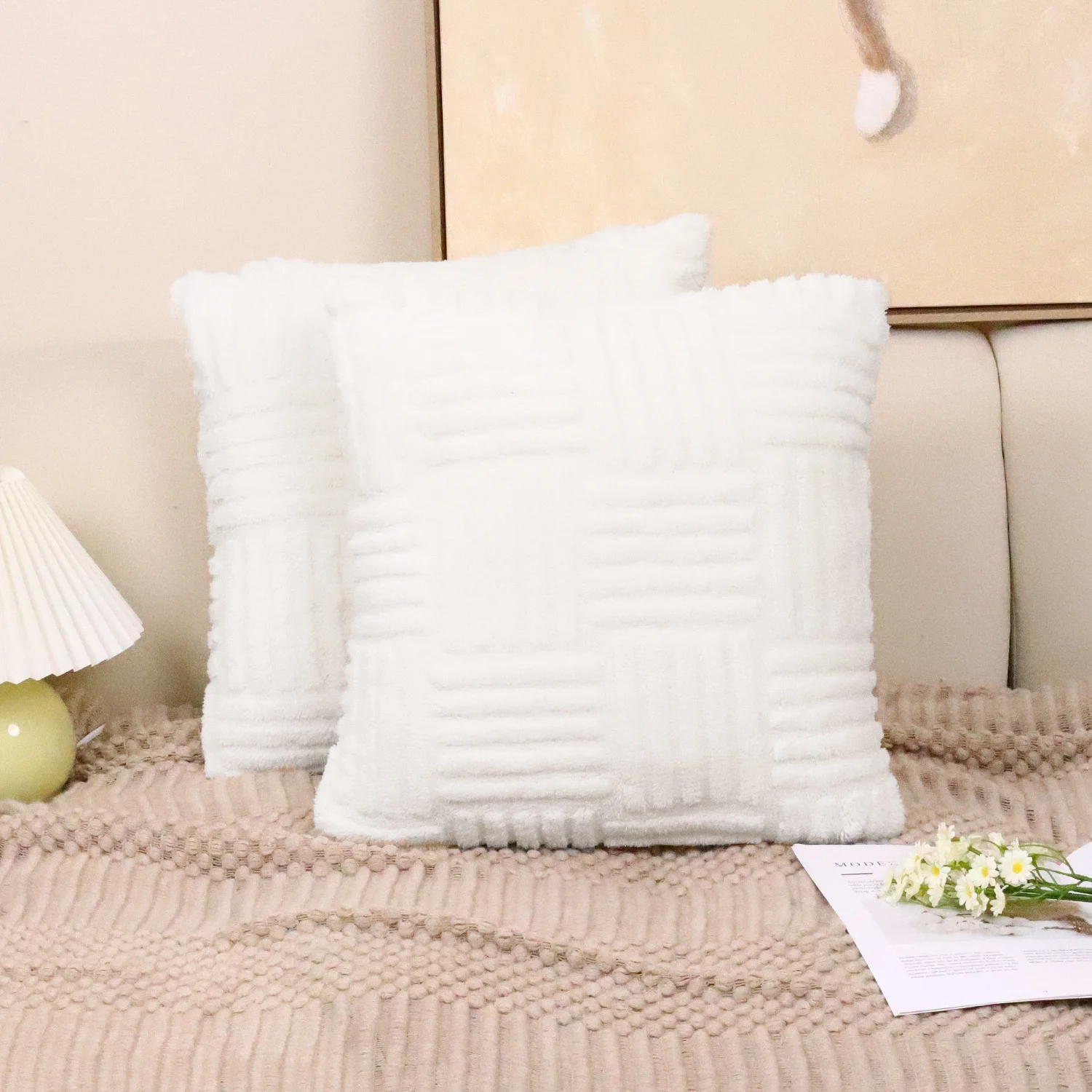 Pillow Cover Woven Plush Pillowcase Pillow Cover