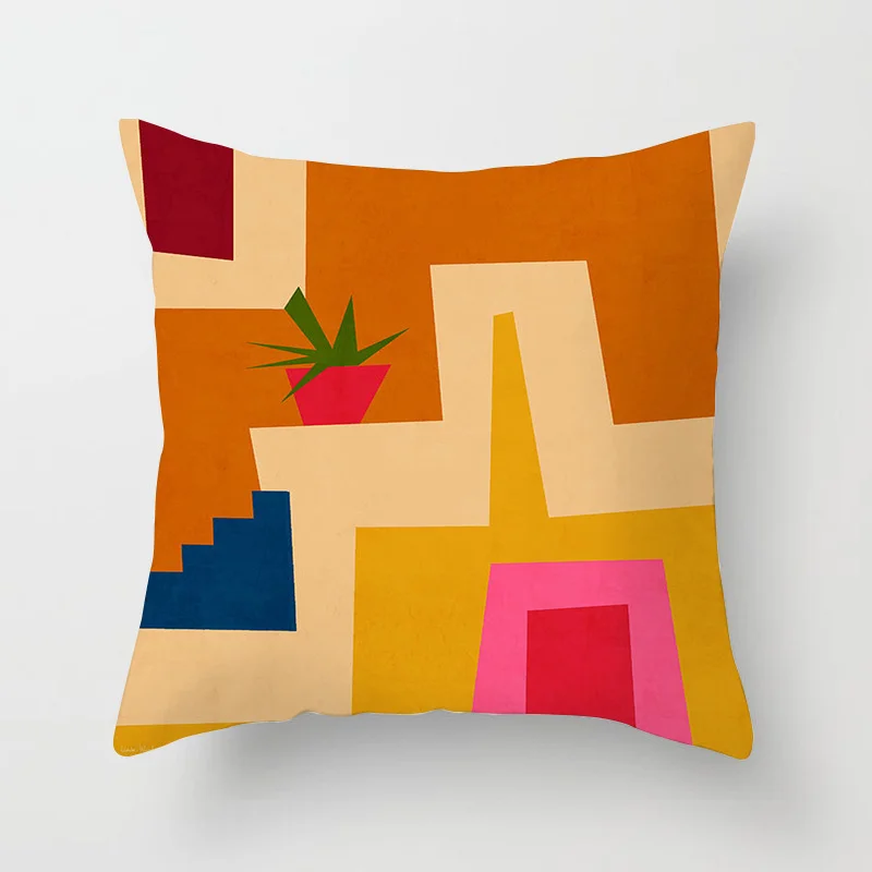 Pillowcase in Printed Linen and Peach Skin Super Soft