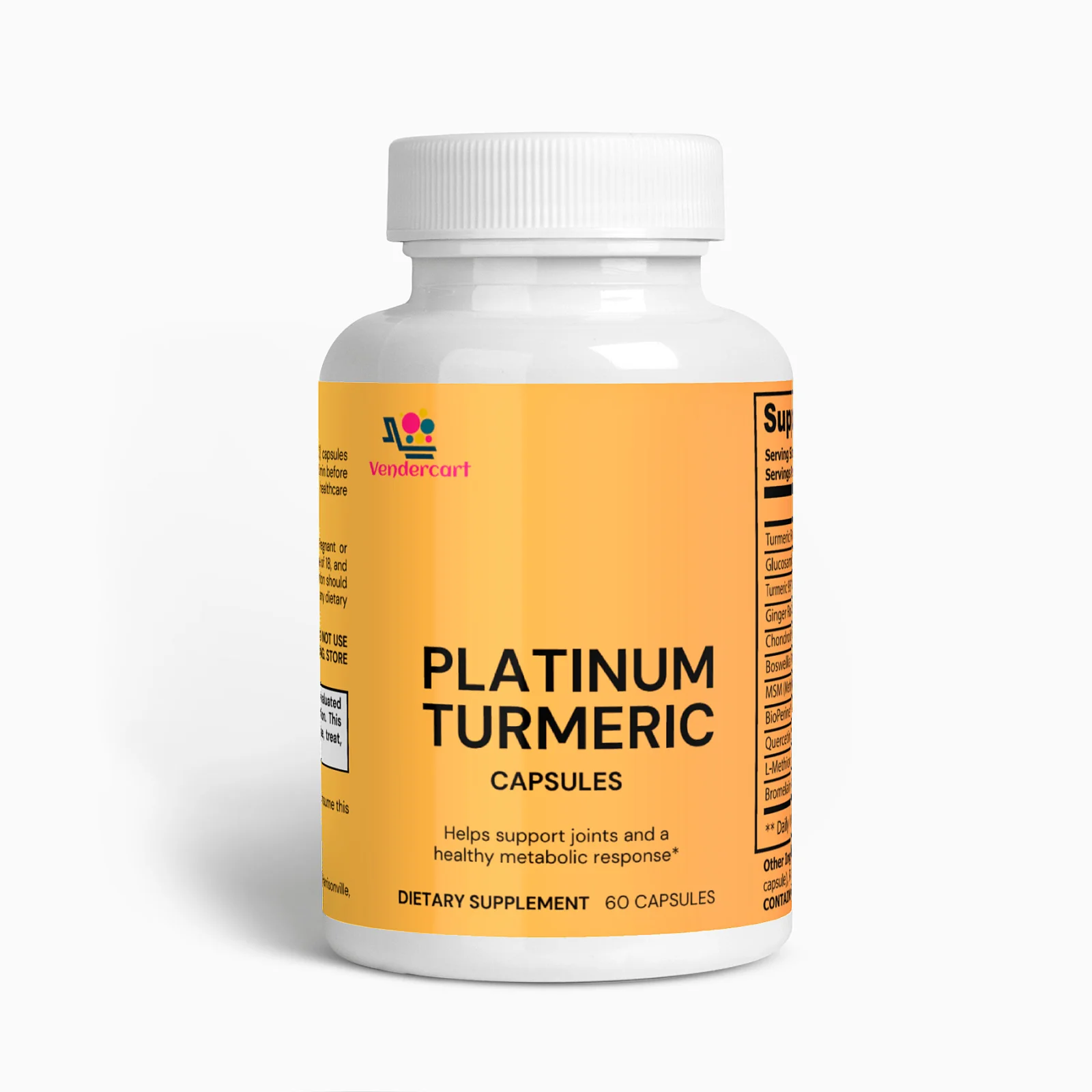Platinum Turmeric Advanced Joint Support Capsules – 95% Curcumin, Glucosamine & BioPerine for Joint Health