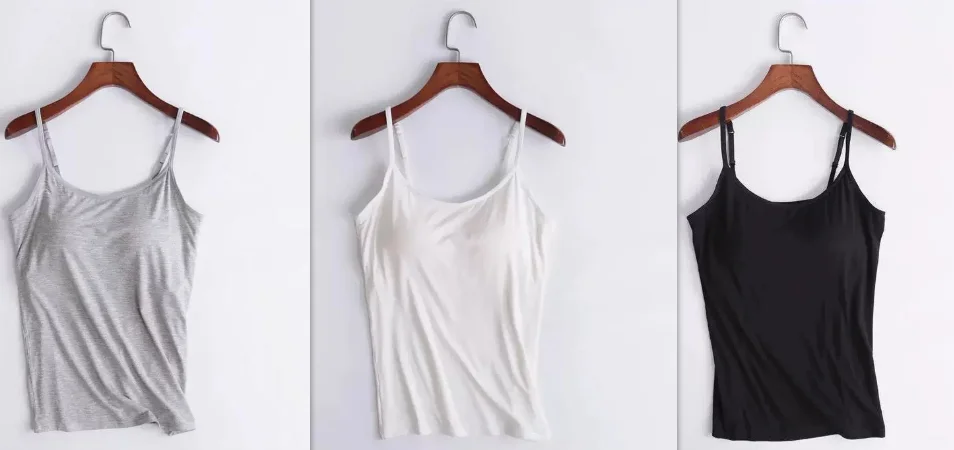 Plus Size Underwear Yoga Sports T with Chest Pad