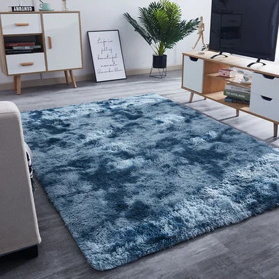Plush Floor Mats Under the Bed in the Room Coffee Table