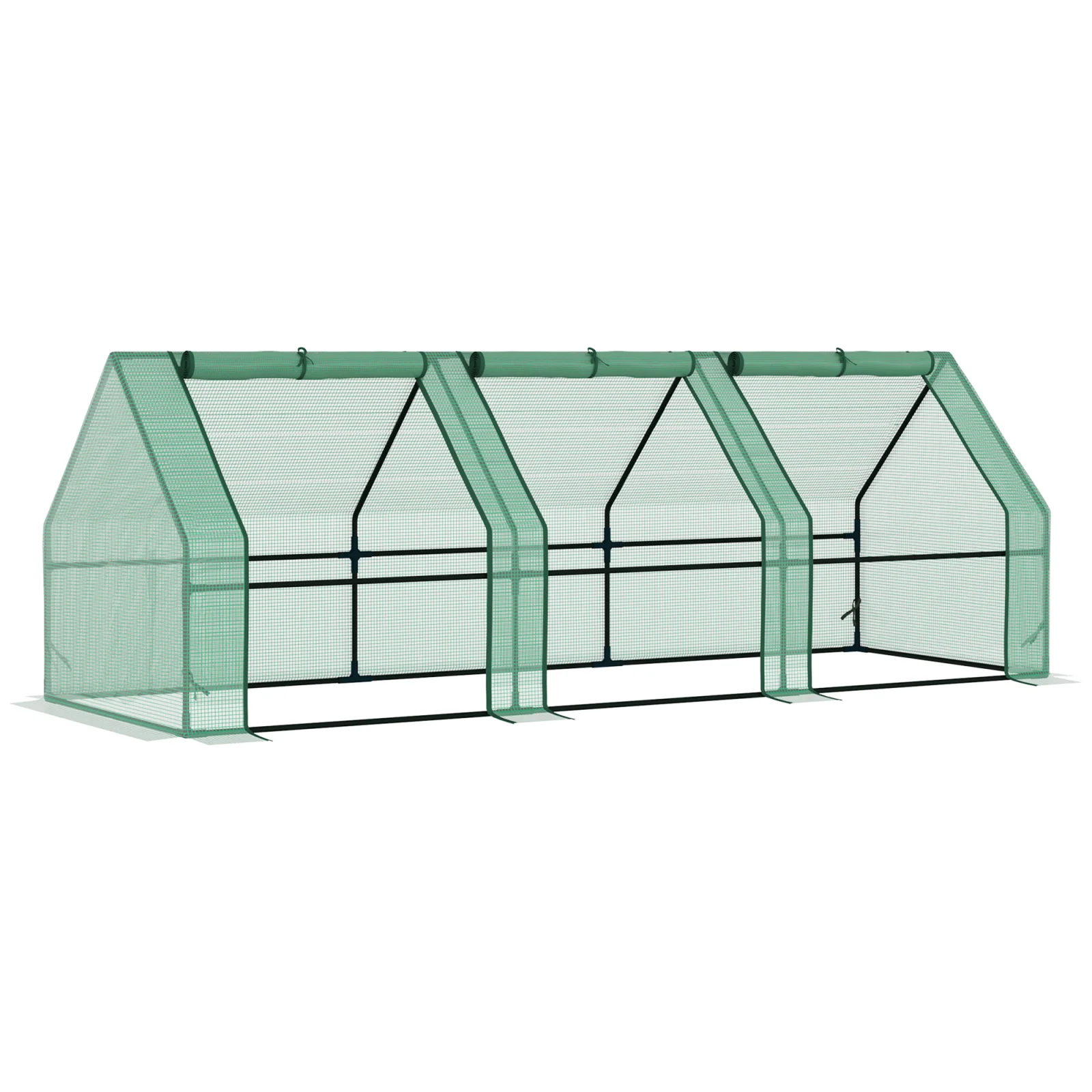Portable Greenhouse 9'L x 3'W x 3'H Mini Outdoor Plant House with Zipper Doors