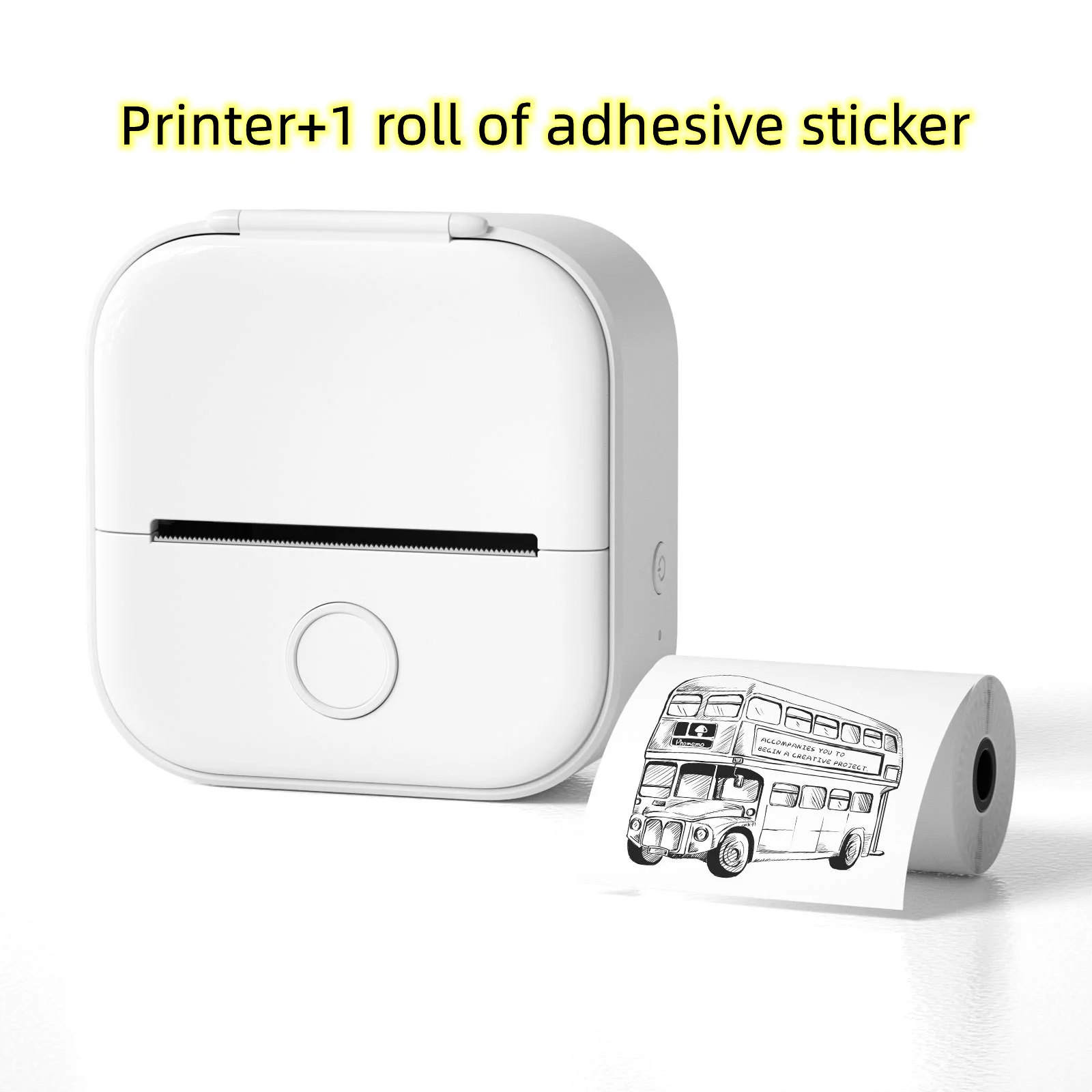 Portable mini Bluetooth label printer with inkless thermal printing – 87mm pocket size