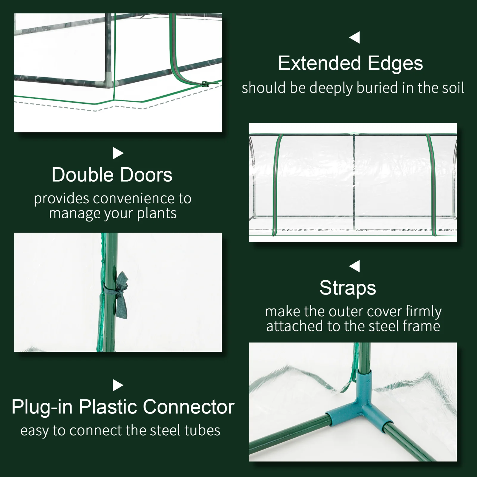 Portable Tunnel Greenhouse for Outdoor Garden Hot House