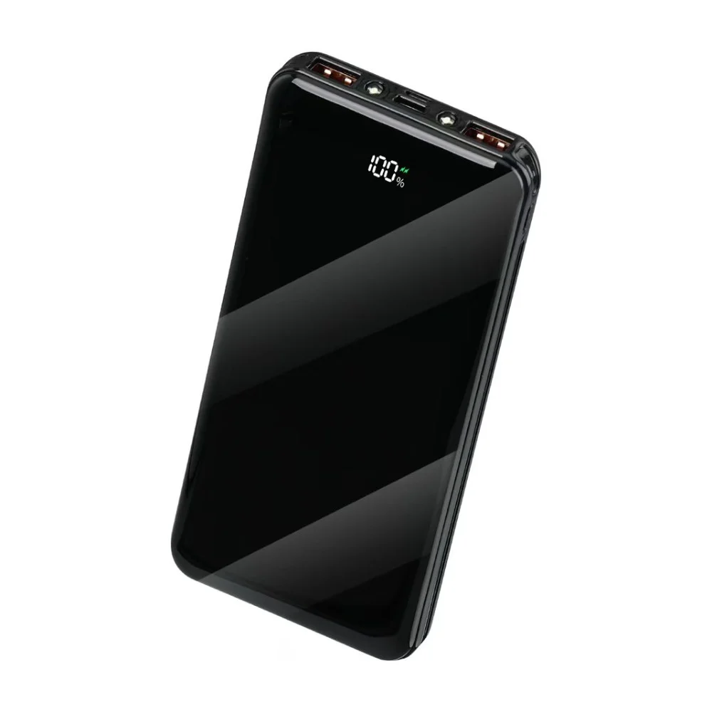 Compact rectangular portable power bank 18 cm x 9.5 cm x 2.8 cm, 0.3 kg