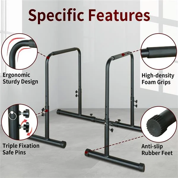 Power Tower Pull Up Rod Stand with Detachable Bench – Adjustable Height, Heavy Duty Fitness Equipment