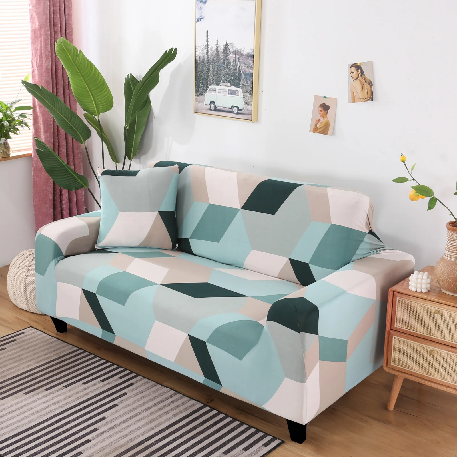 Stretch Knitted Multi‑Functional Sofa Bed Cover – Fits 90‑300 cm Sofas