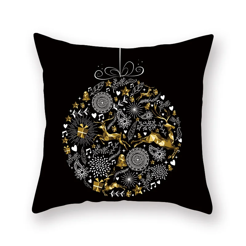 Printed Peach Skin Pillowcase Sofa Office Cushion Cover