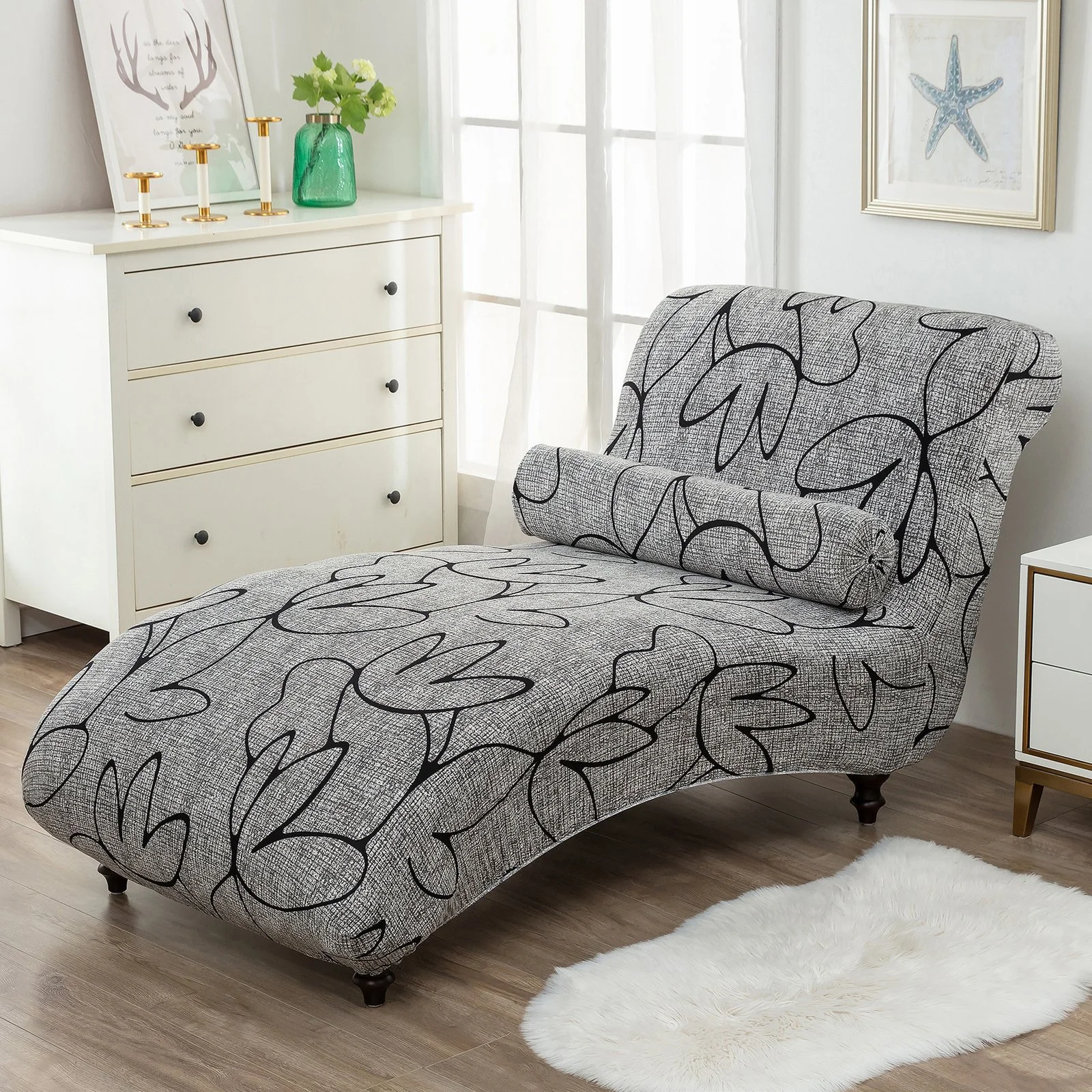 Printed Thickening All-inclusive Stretch Armless Sofa Cover