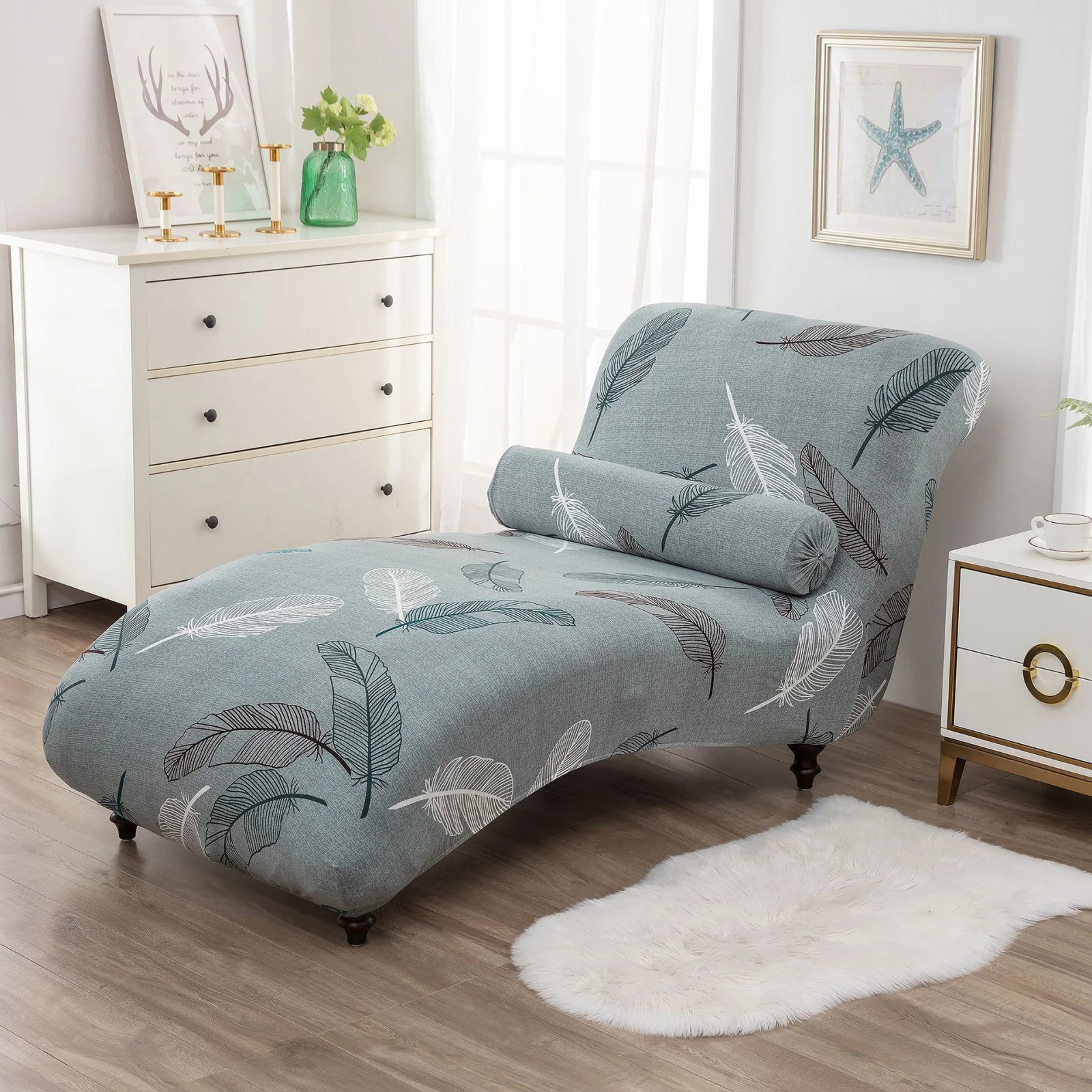 Printed Thickening All-inclusive Stretch Armless Sofa Cover