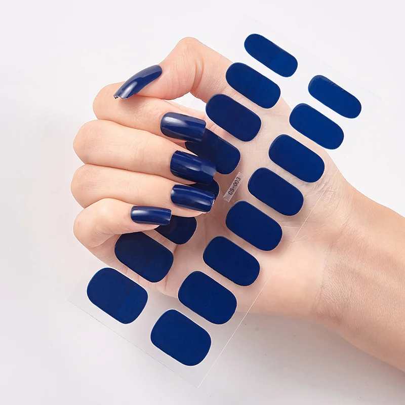 Solid Color Nail Stickers 16 Per Sheet Eco-Friendly Resin Ink 28 Shades