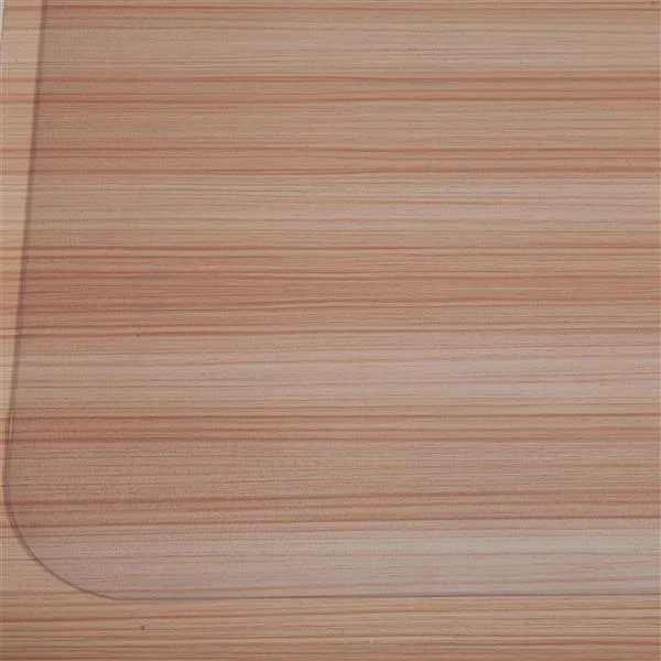 Pvc Dull Polish Chairmat Protection Floor Mat 90x120x0.15cm Rectangular