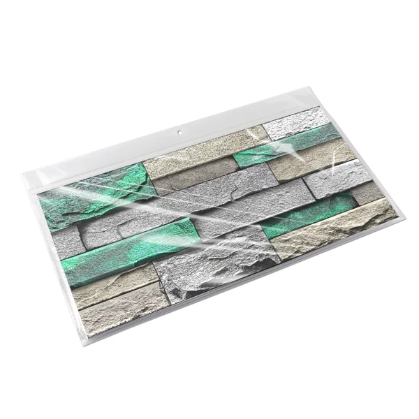 Pvc Green Brick and Stone Pattern Self-adhesive Wallpaper, Removable Without Leaving Glue, Peel and Stick Wallpaper