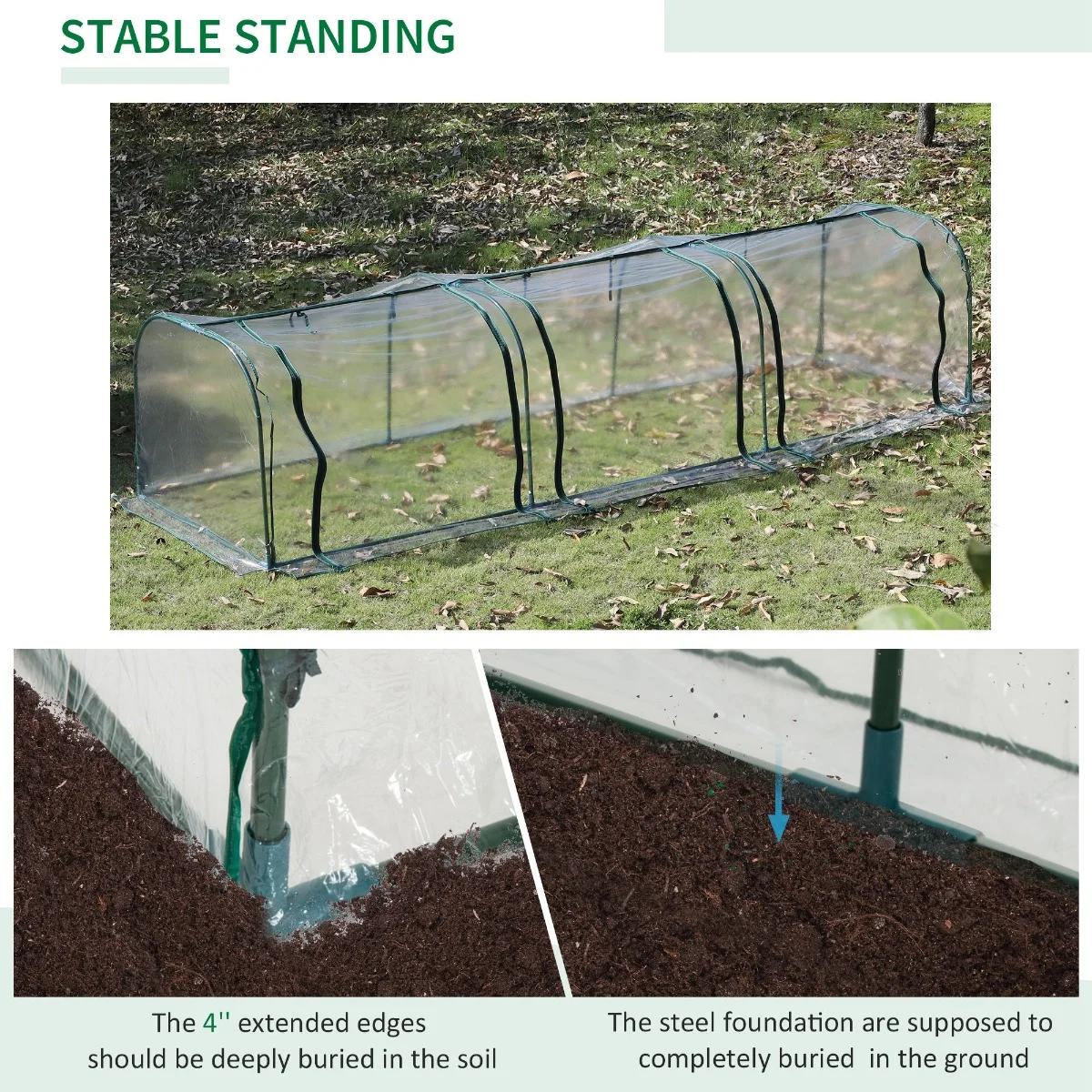 Pvc Metal Tunnel Garden Greenhouse Kit