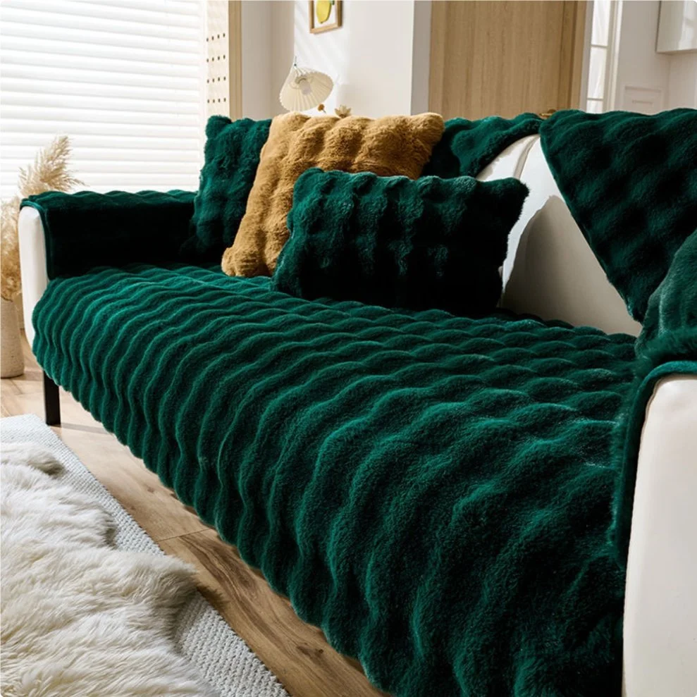 Rabbit Plush Sofa Cushion Winter Thickened Fleece Simple