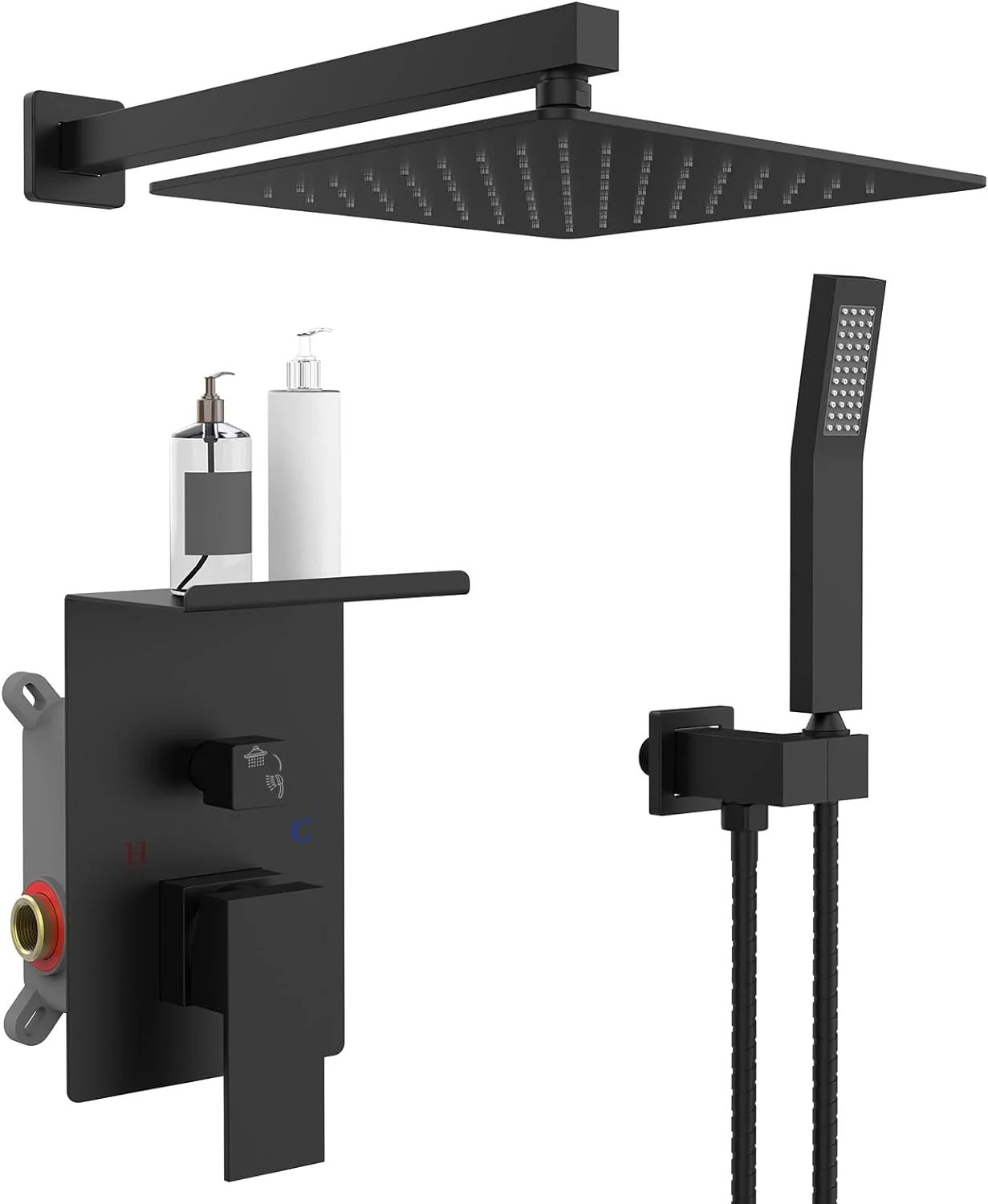 Rainwater Shower System with Storage Rack, Unable to Ship on Weekends