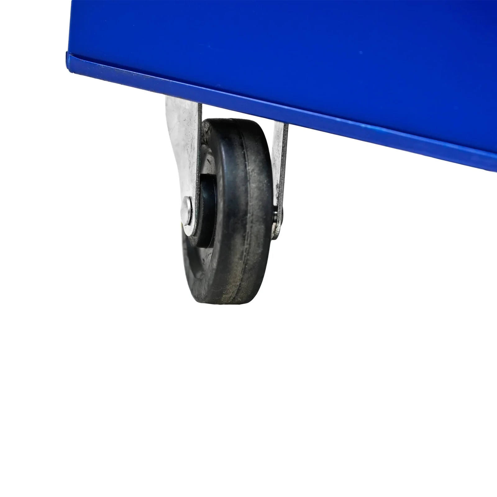Removable 5‑drawer metal tool box with wheels, blue powder‑coated cabinet for garage or workshop