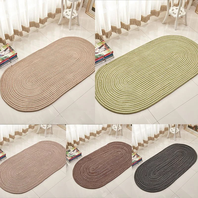 Rope Woven Oval Carpet Living Room Coffee Table Bedroom Bedside Blanket Environmentally Friendly Machine Washa