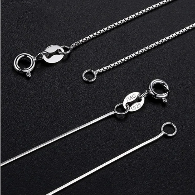 S925 sterling silver necklace with polished plating finish