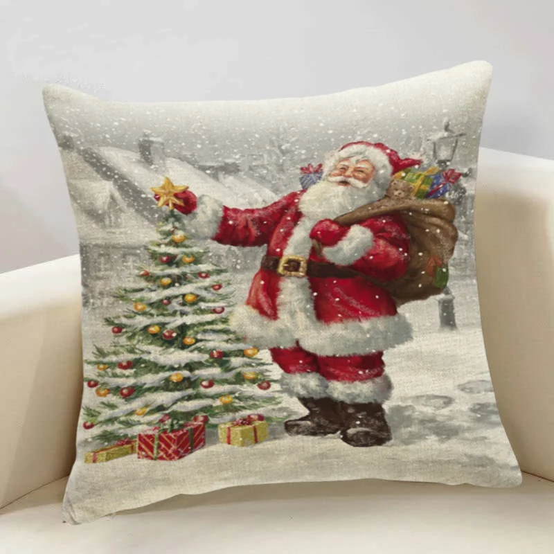 Santa Claus Pillowcase Cushion Cover