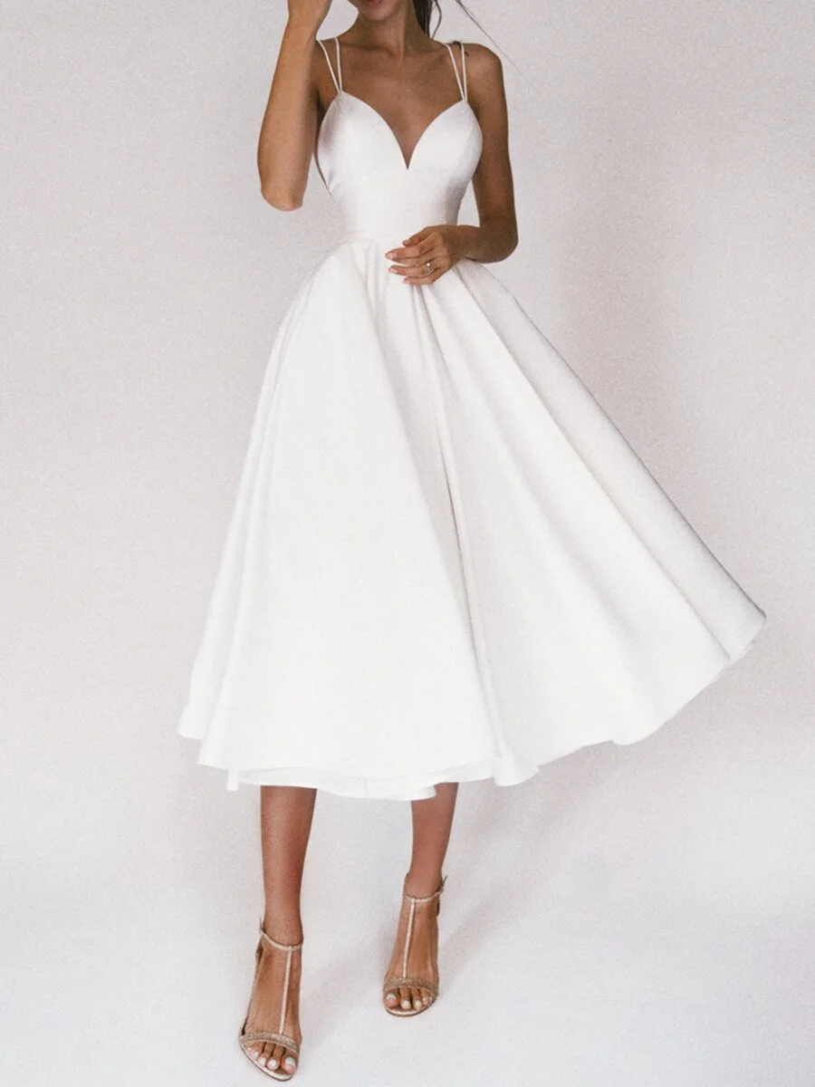 Sexy V-neck Suspender Dress Summer Fashion A-line Long Dresses for Women
