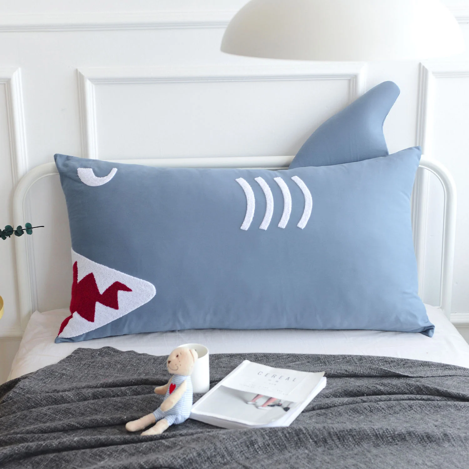 Simple Cartoon with Square Back Bedside Cushion