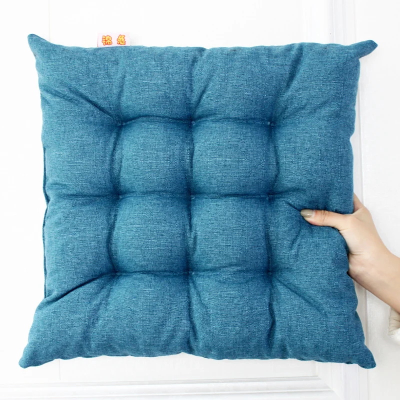 Simple Solid Color Linen Dining Chair Cushion
