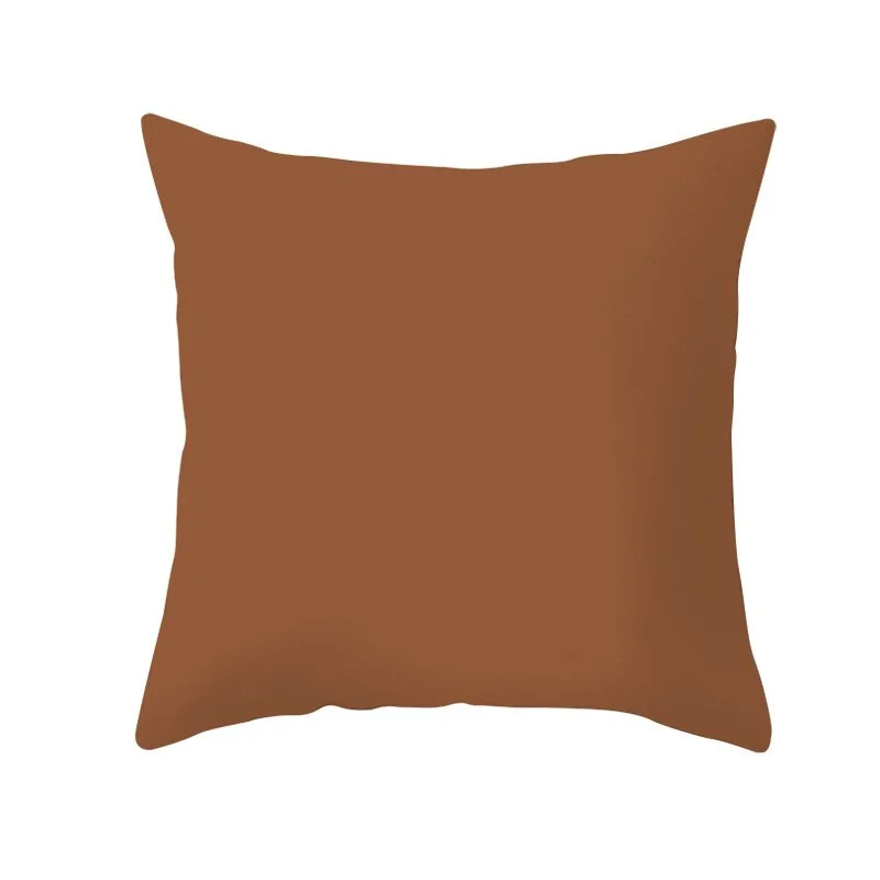 Simple Style Solid Color Sofa Peach Skin Cotton Linen Pillow