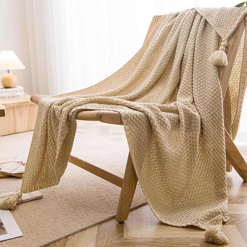 Simple Tassel Casual Sofa Blanket