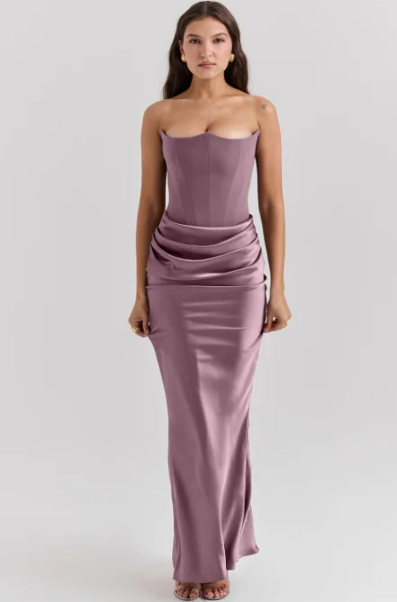 Slim Tube Top Long Dress Sexy Fashion Bandeau Backless Party Evening Dresses for Women Clothing